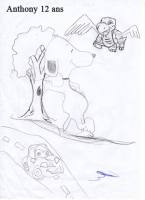 Un chien sur l’autoroute